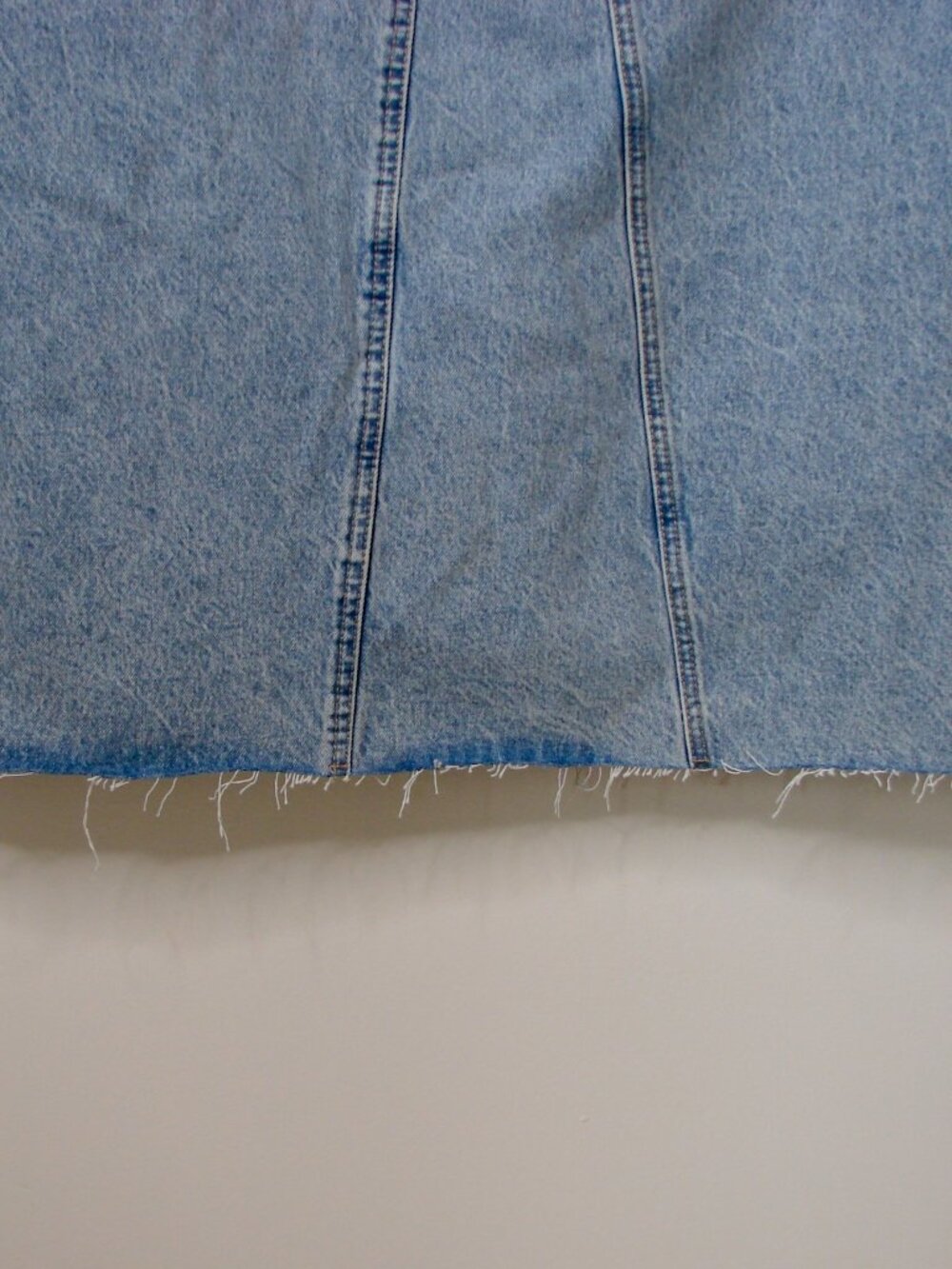 Zara Light Blue Denim Midi Maxi Skirt Asymmetric Fly Raw Hem BRAND NEW NWT XXL - Picture 15 of 15